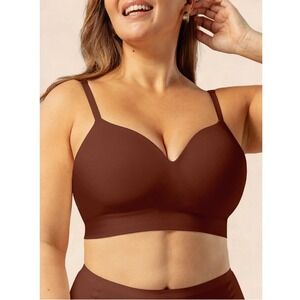 Truekind Women's Chocolate Supportive Comfort Wireless Shaping Bra Size 2XL NWT